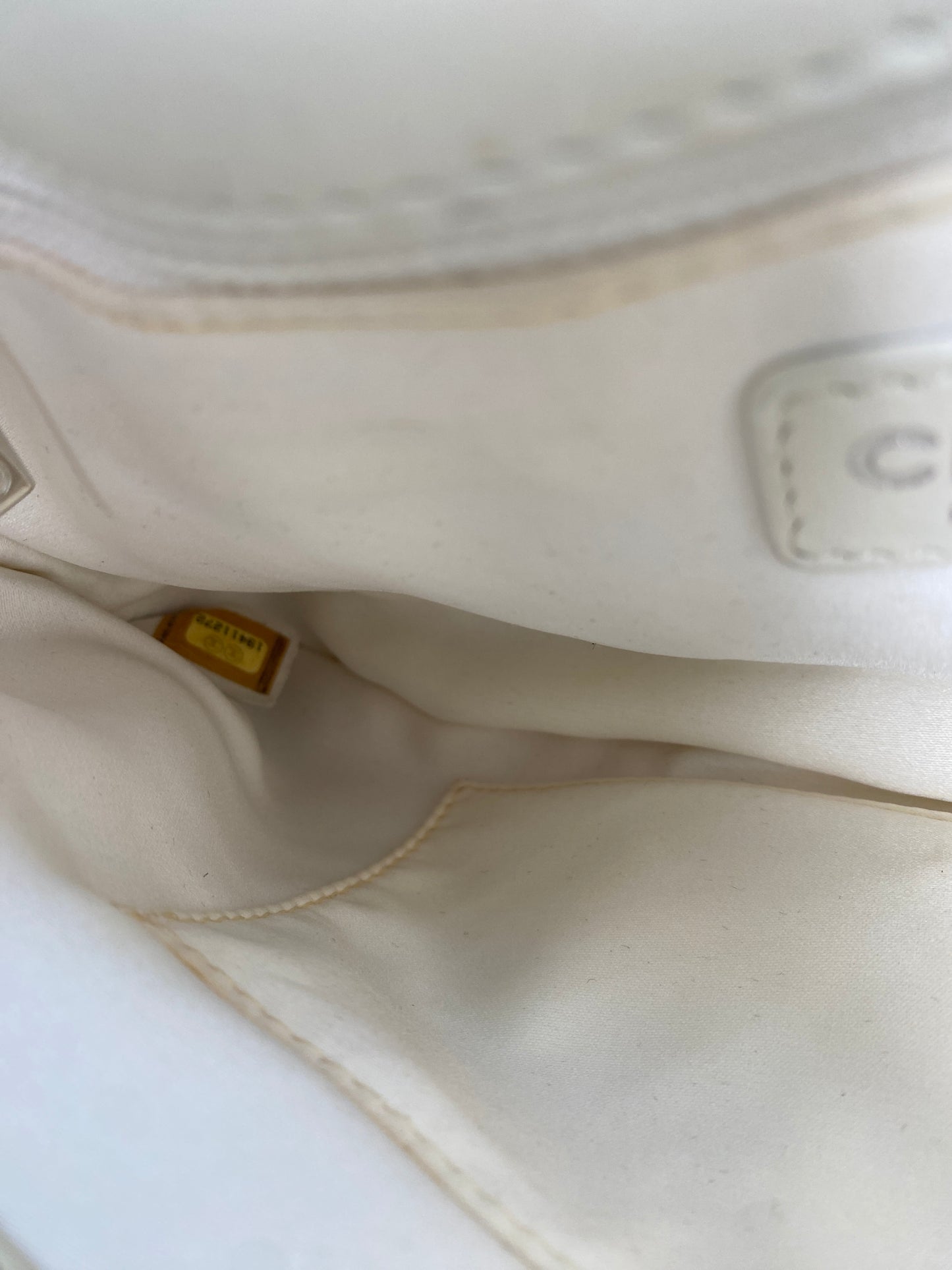 Chanel White Lambskin Quilted 3 Flap Bag SHW #19