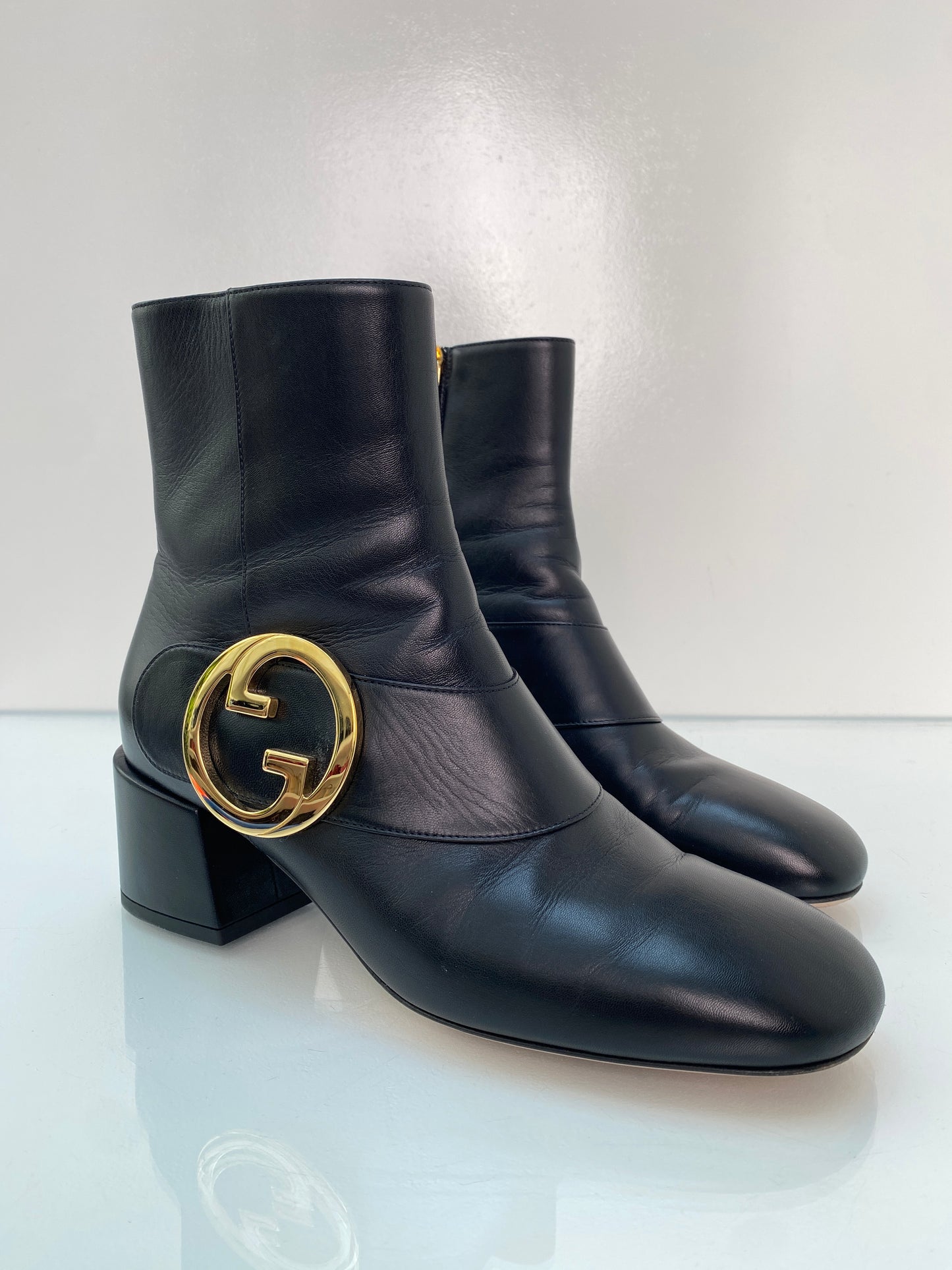 Gucci Black Blondie GG Ankle Boots, 39.5
