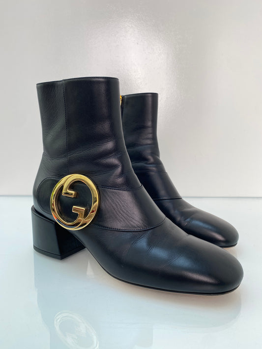 Gucci Black Blondie GG Ankle Boots, 39.5