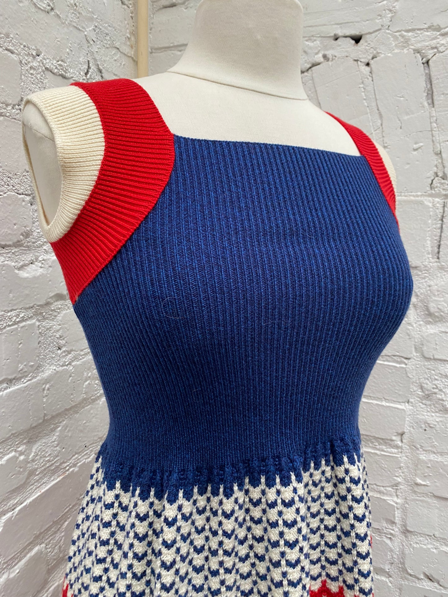 Gucci Kids Red, White, Blue Scalloped GG Dress, 12Y