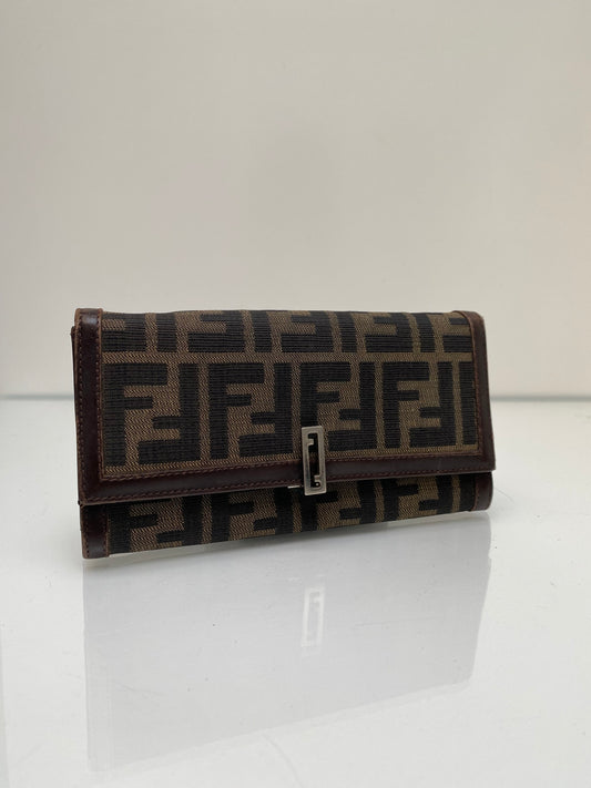 Fendi Vintage Canvas FF Clasp Wallet