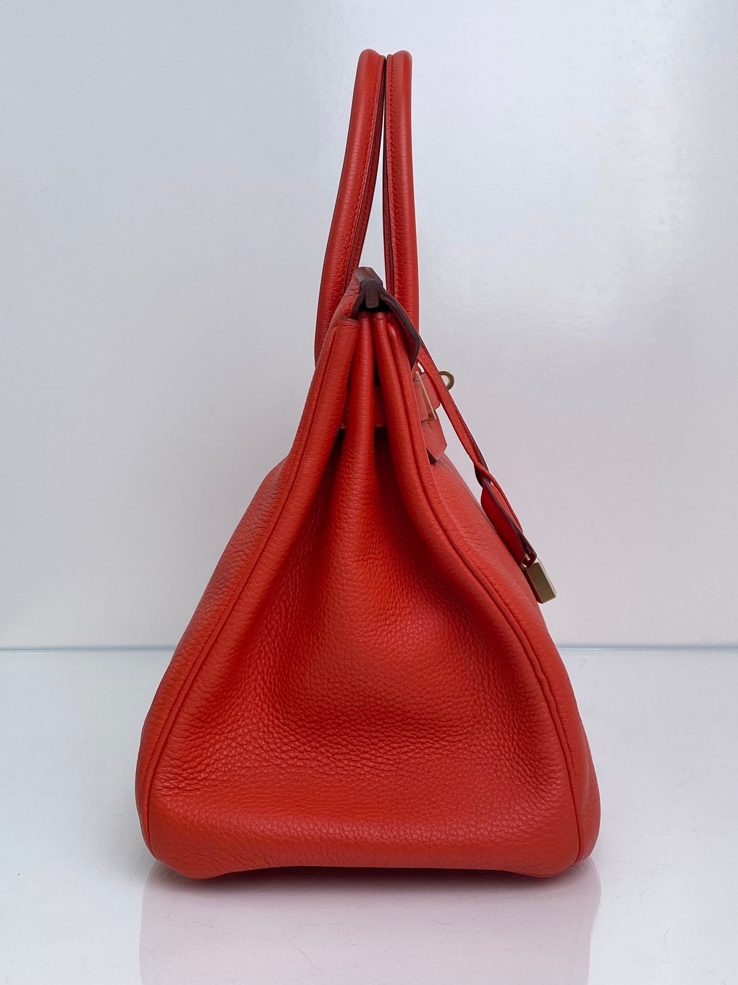 Hermes Birkin 35 Rouge Pivoine Togo GHW #X