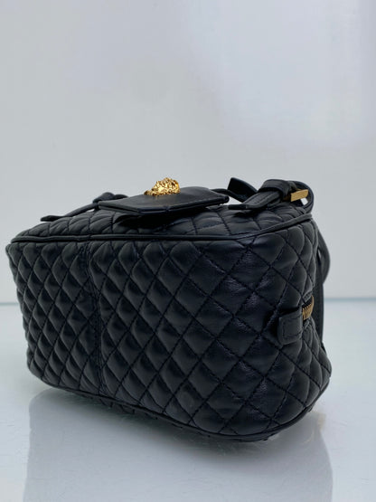 Versace Black Tag Bowling Crossbody Bag GHW