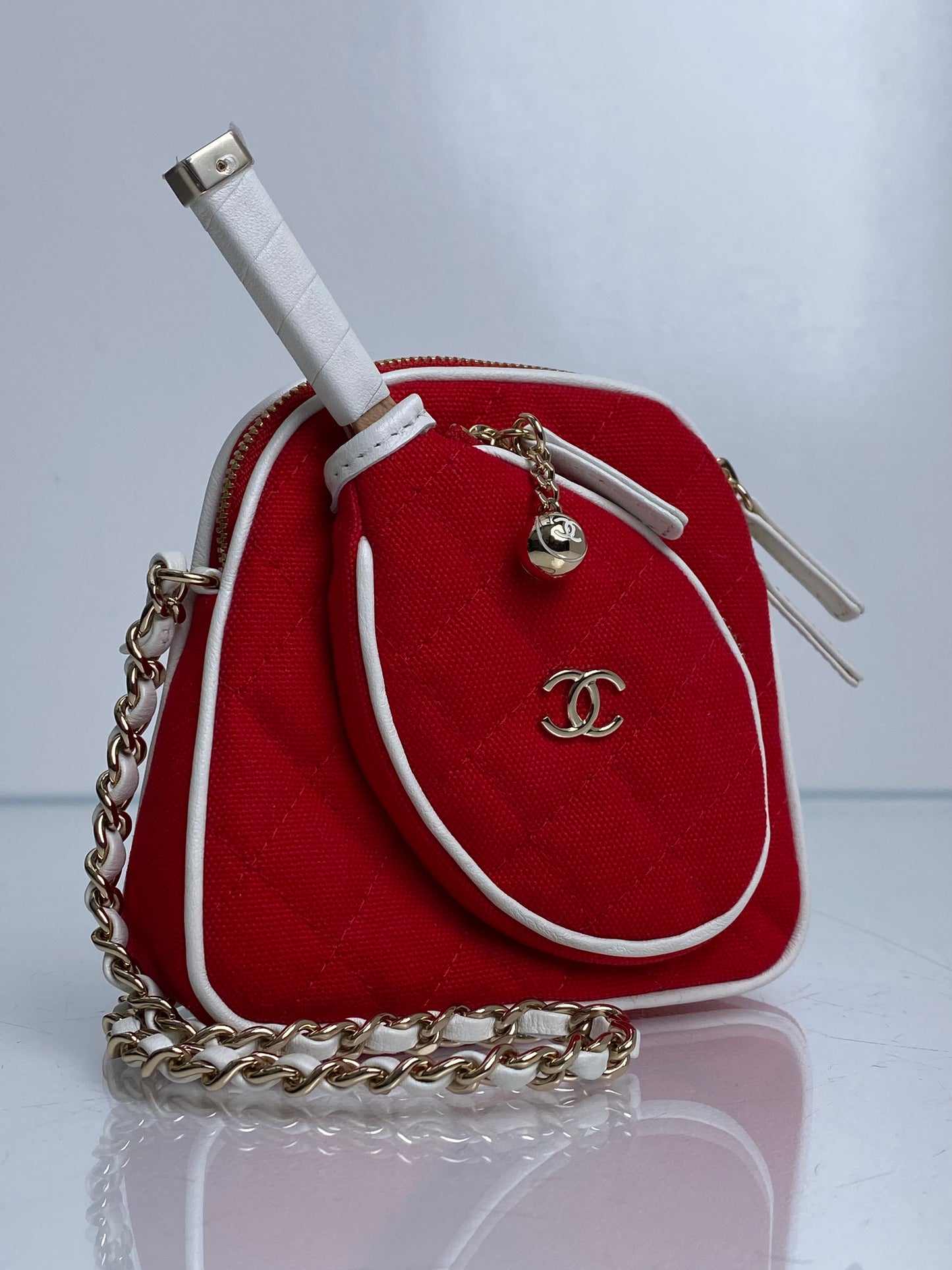 Chanel Tennis Red Mini Chain w/ Mirror GHW