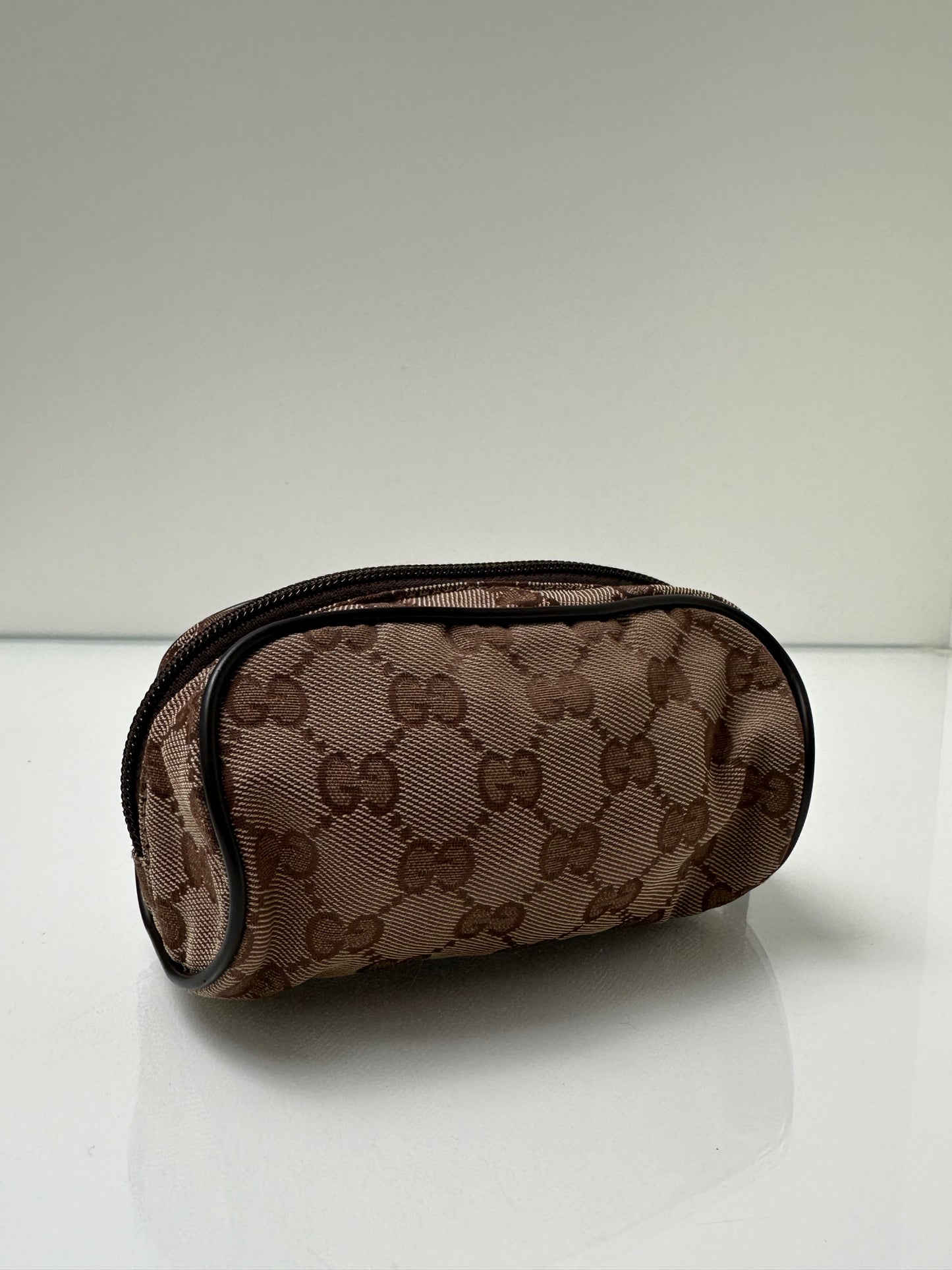 Gucci Vintage Brown Canvas Mini Zippy Pouch