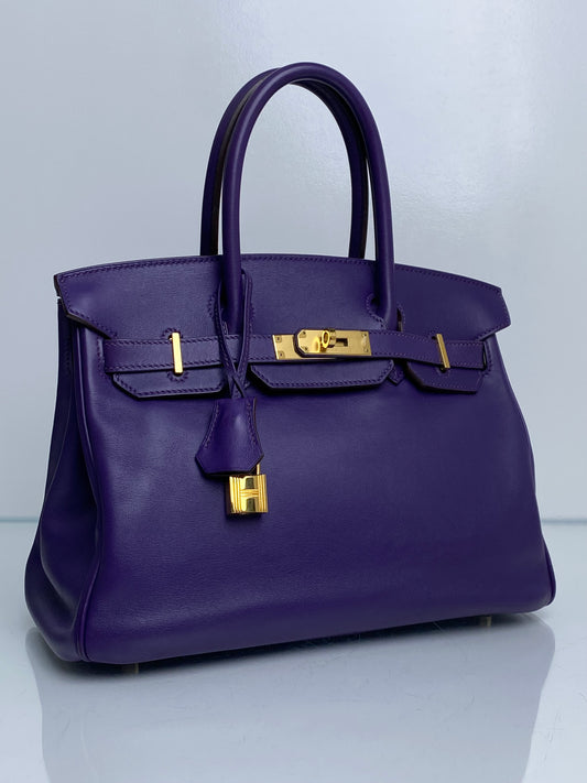 Hermes Birkin 30 Iris Swift GHW #N
