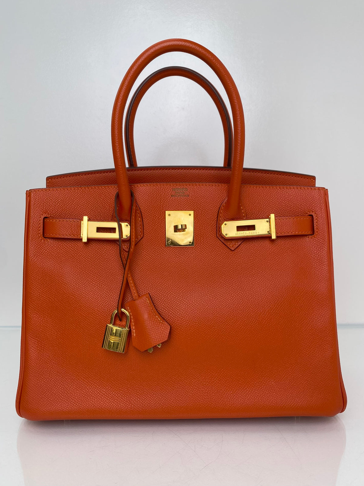 Hermes Birkin 30 Orange Poppy Epsom GHW #R