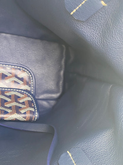 Goyard Navy Goyardine Reversible Anjou Mini Bag