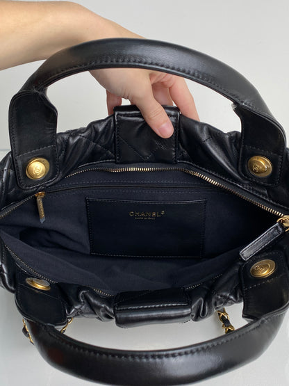 Chanel 2025 Black Lambskin Bow Bag GHW