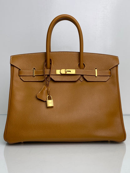 Hermes Birkin 35 Gold Ardennes GHW #B