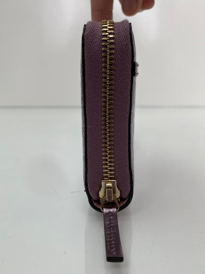 Gucci Purple Metallic Zip Wallet GHW