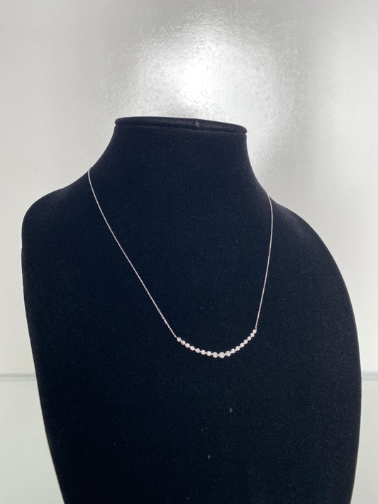 18KW Dia Necklace .96ct Shared Prong Necklace
