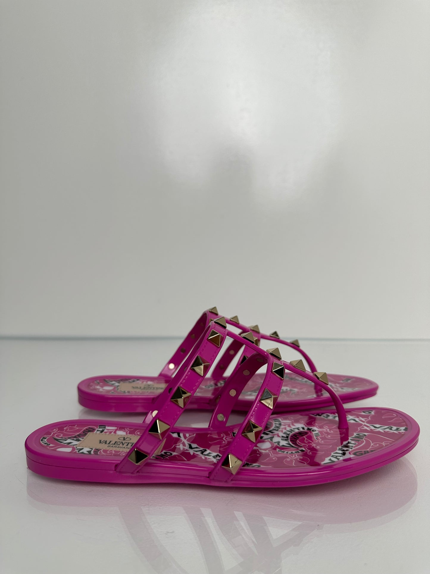 Valentino Pink Studded Sandals, 35