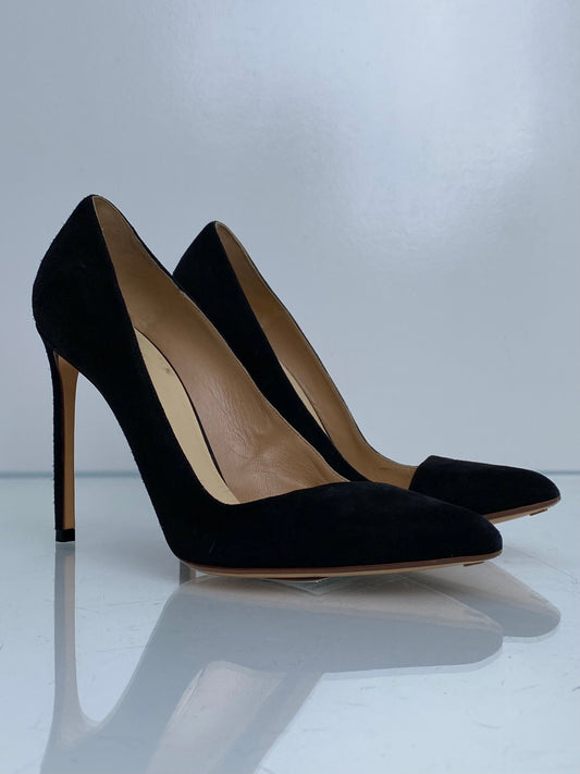 Francesco Russo Black Pointed Toe Heels, 37.5