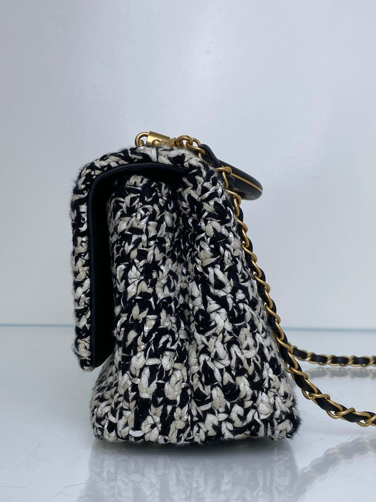 Chanel Cream & Black Crochet Coco Handle Bag GHW #25