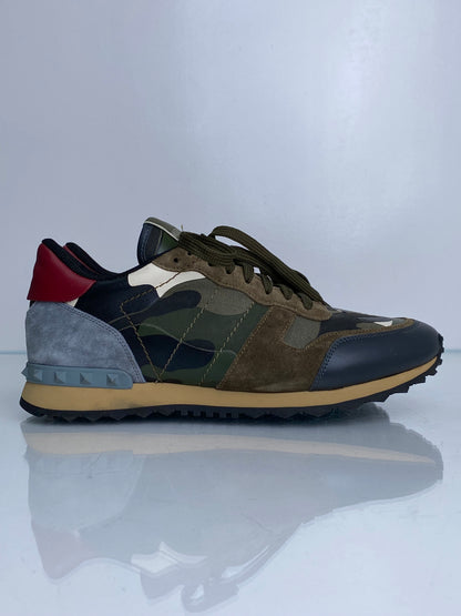 Valentino Men’s Green & Gray Camo Suede Sneakers, 43