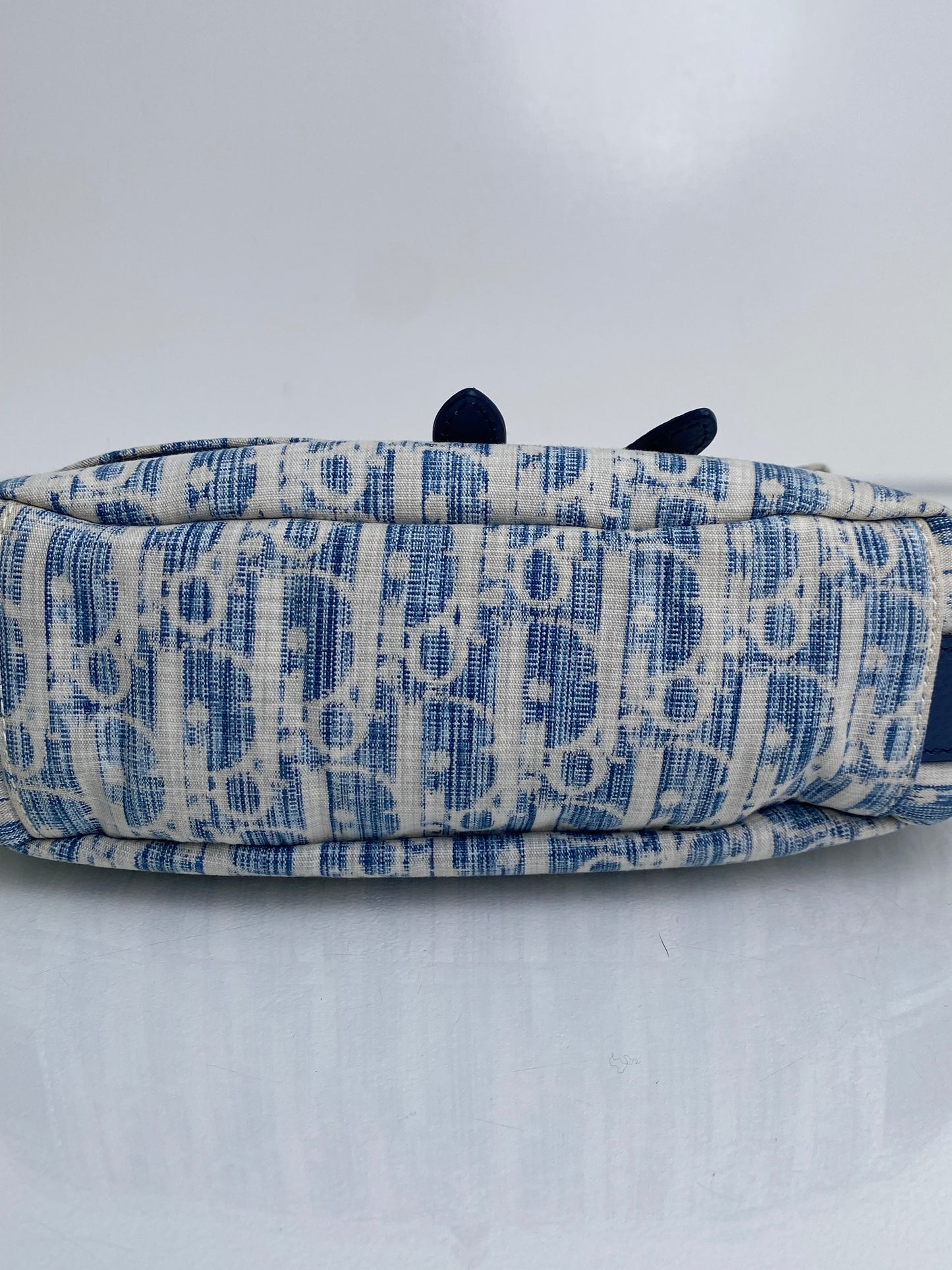 Dior Blue Oblique Kasuri Saddle Bag SHW