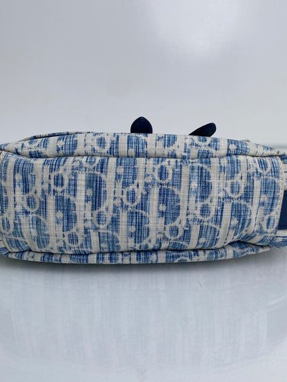 Dior Blue Oblique Kasuri Saddle Bag SHW