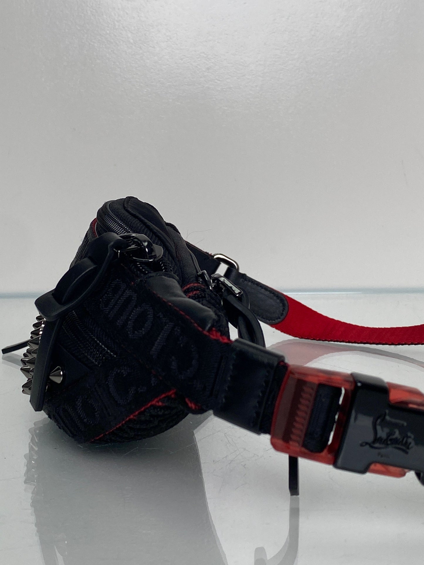 Christian Louboutin Black & Red Studded Bum Bag