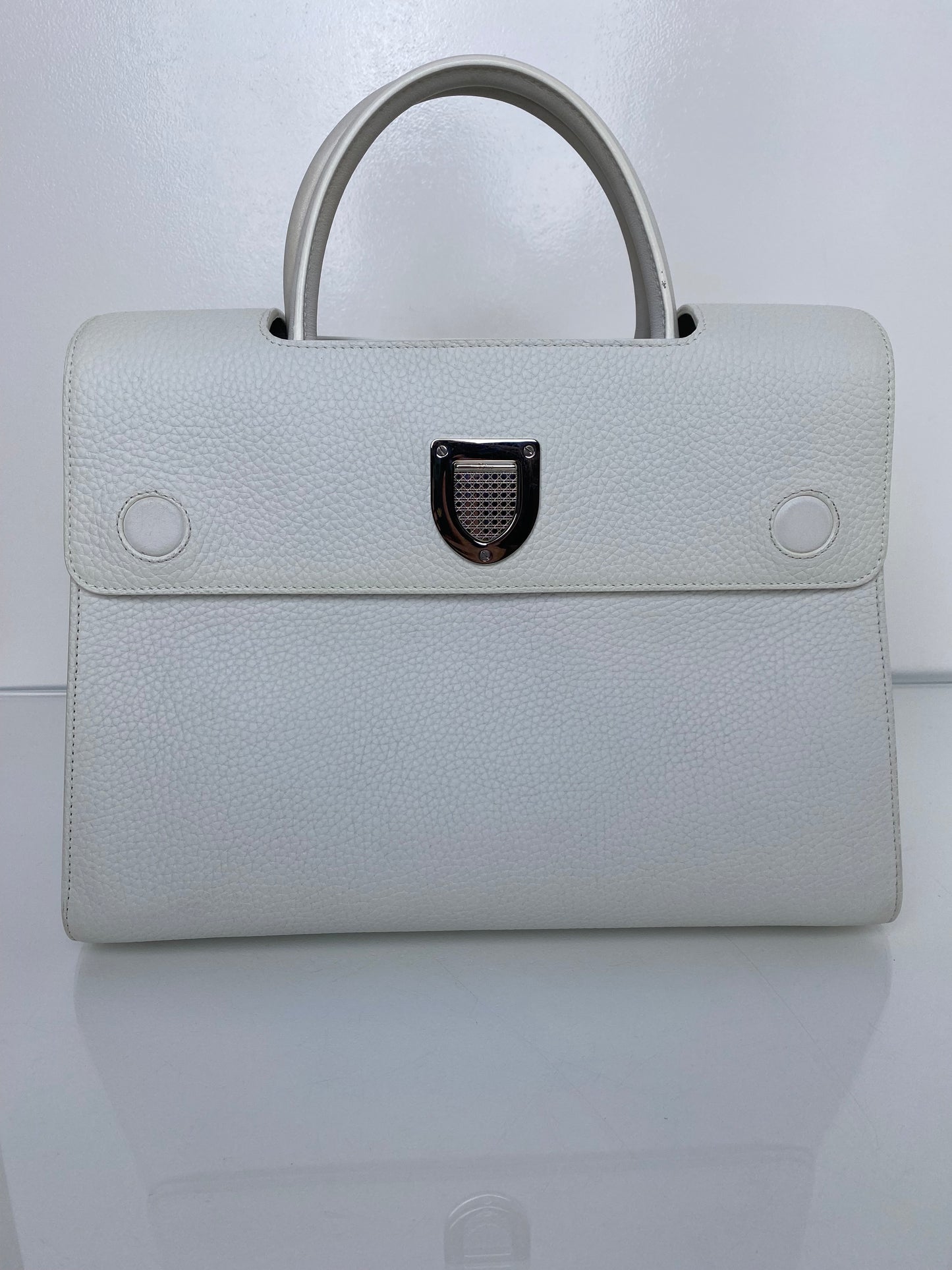 Christian Dior White Diorever Tophandle Bag SHW
