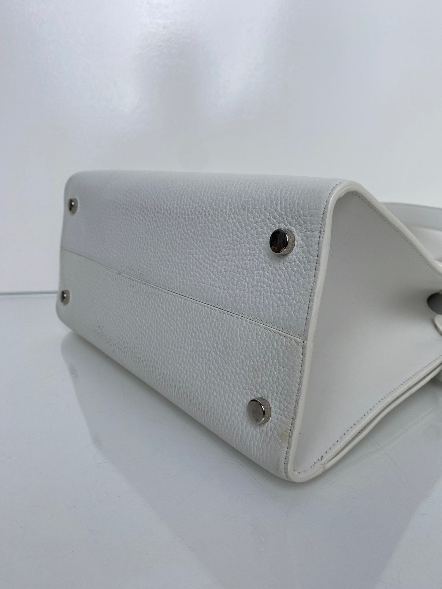 Christian Dior White Diorever Tophandle Bag SHW