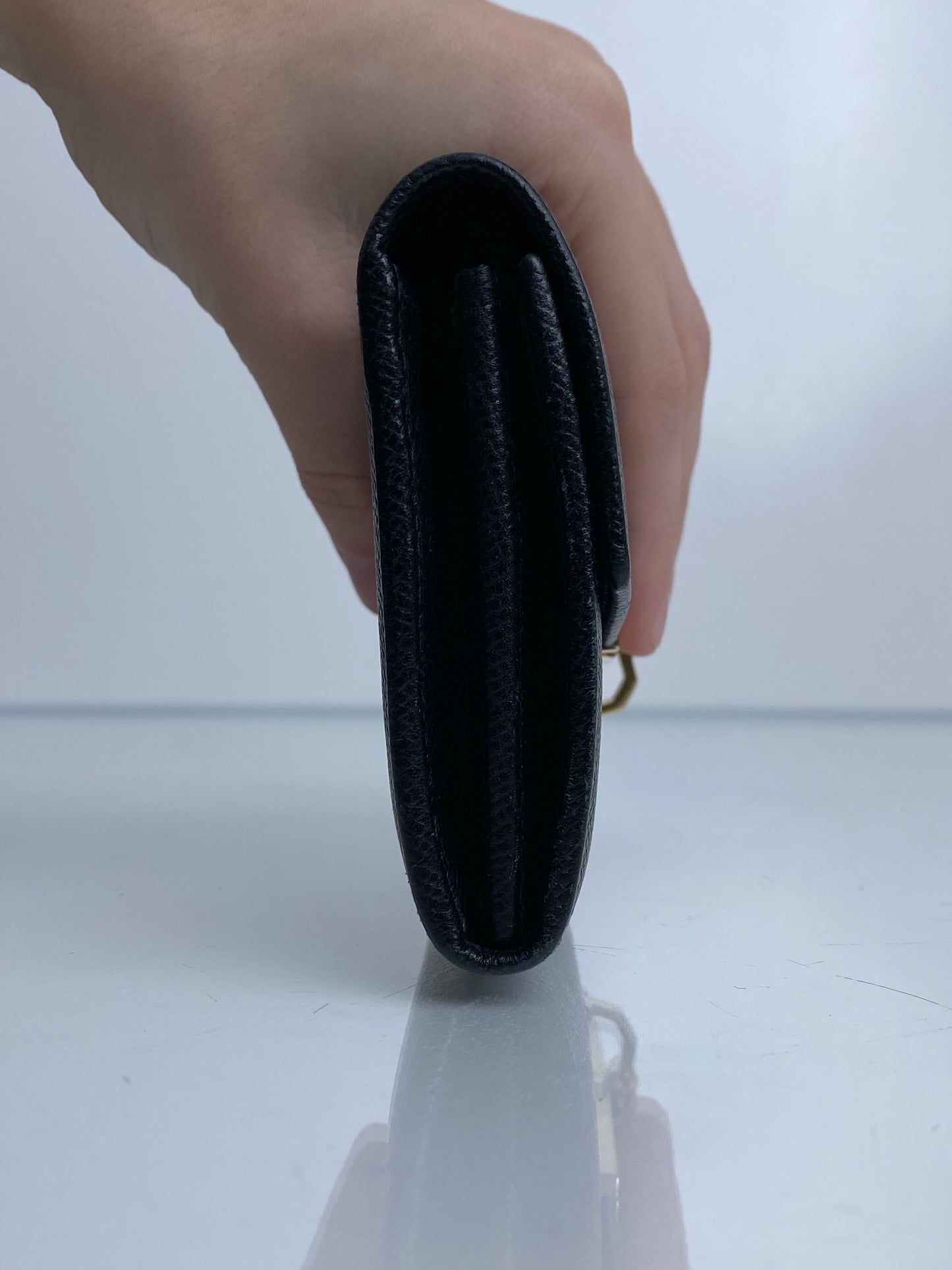 Salvatore Ferragamo Black Logo Wallet GHW