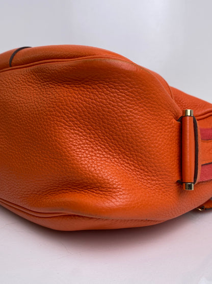 Hermes Orange Clemence Bourlingue Bag GHW