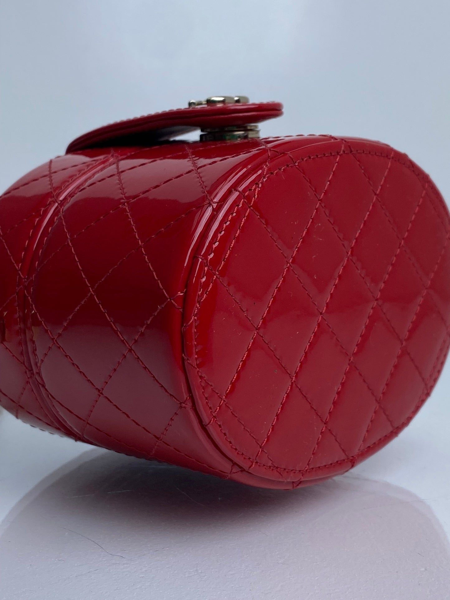 Chanel Red Mini CC Allure Vanity Bag Patent GHW