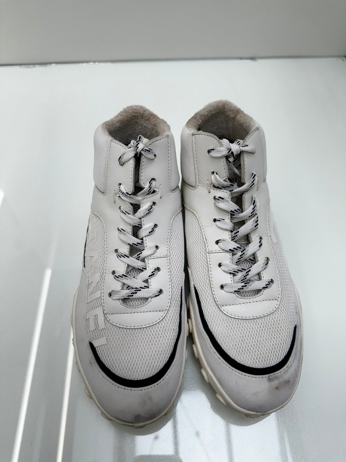 Chanel Mid-Rise White Sneakers