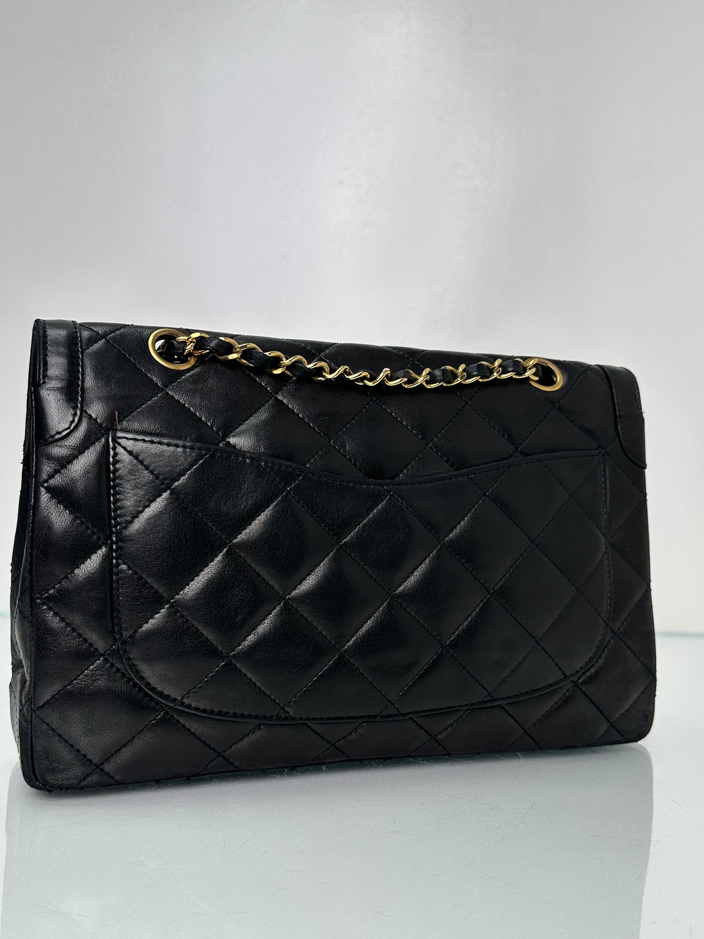 Chanel Black Paris Lambskin Double Classic Flap Bag 24k GHW #33
