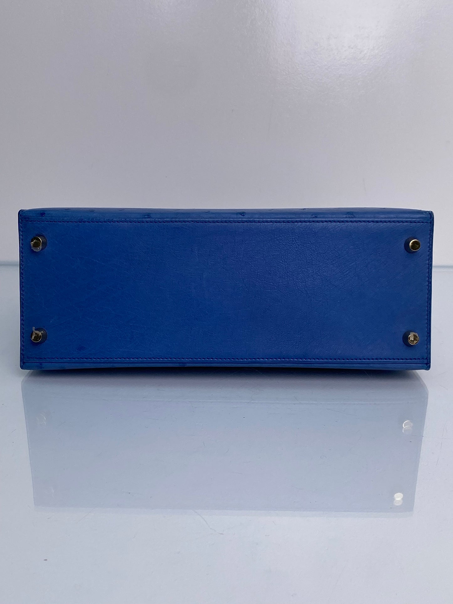 Hermes Kelly 28 Bleut Ostrich GHW #A