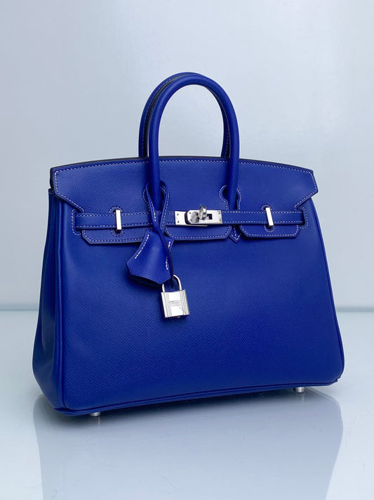 Hermes Birkin 25 Candy Blue Electric Mykonos Epsom PHW #O