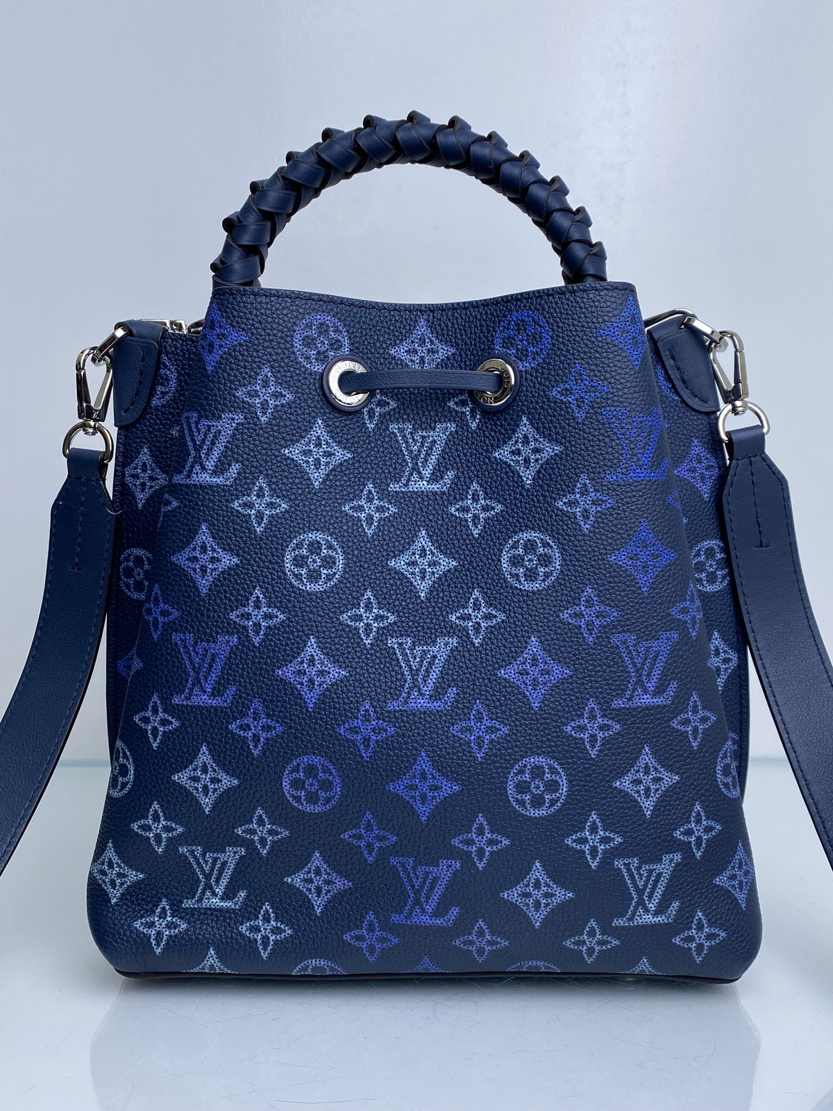 Louis Vuitton Navy Flight Mode Mahina Muria Bucket Bag SHW