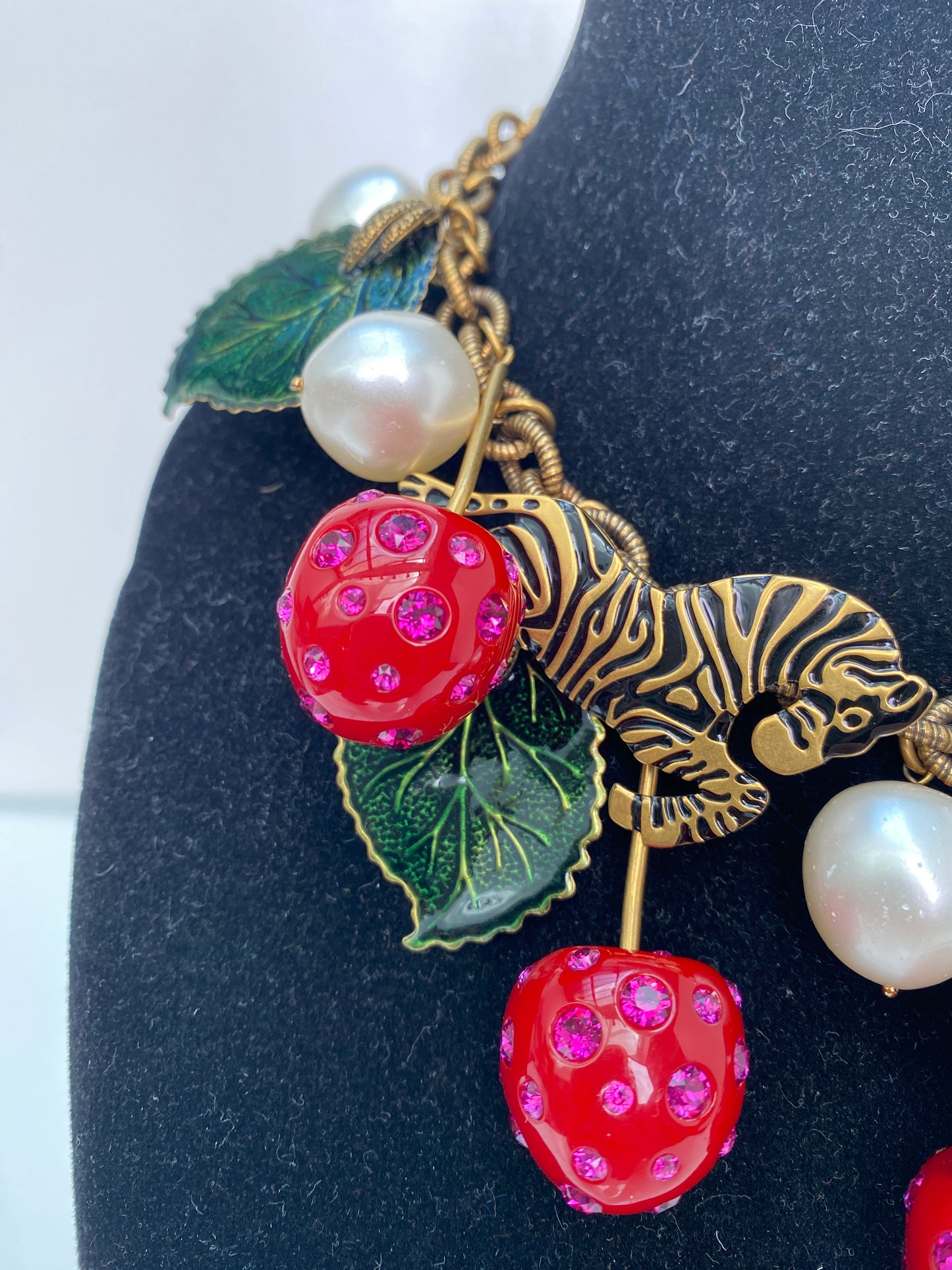 Gucci Red Cherry Statement Necklace