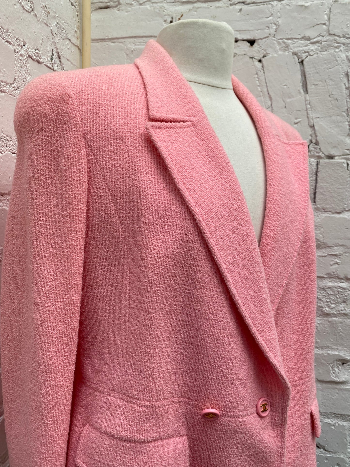 Chanel Pink Wool Blazer, 42