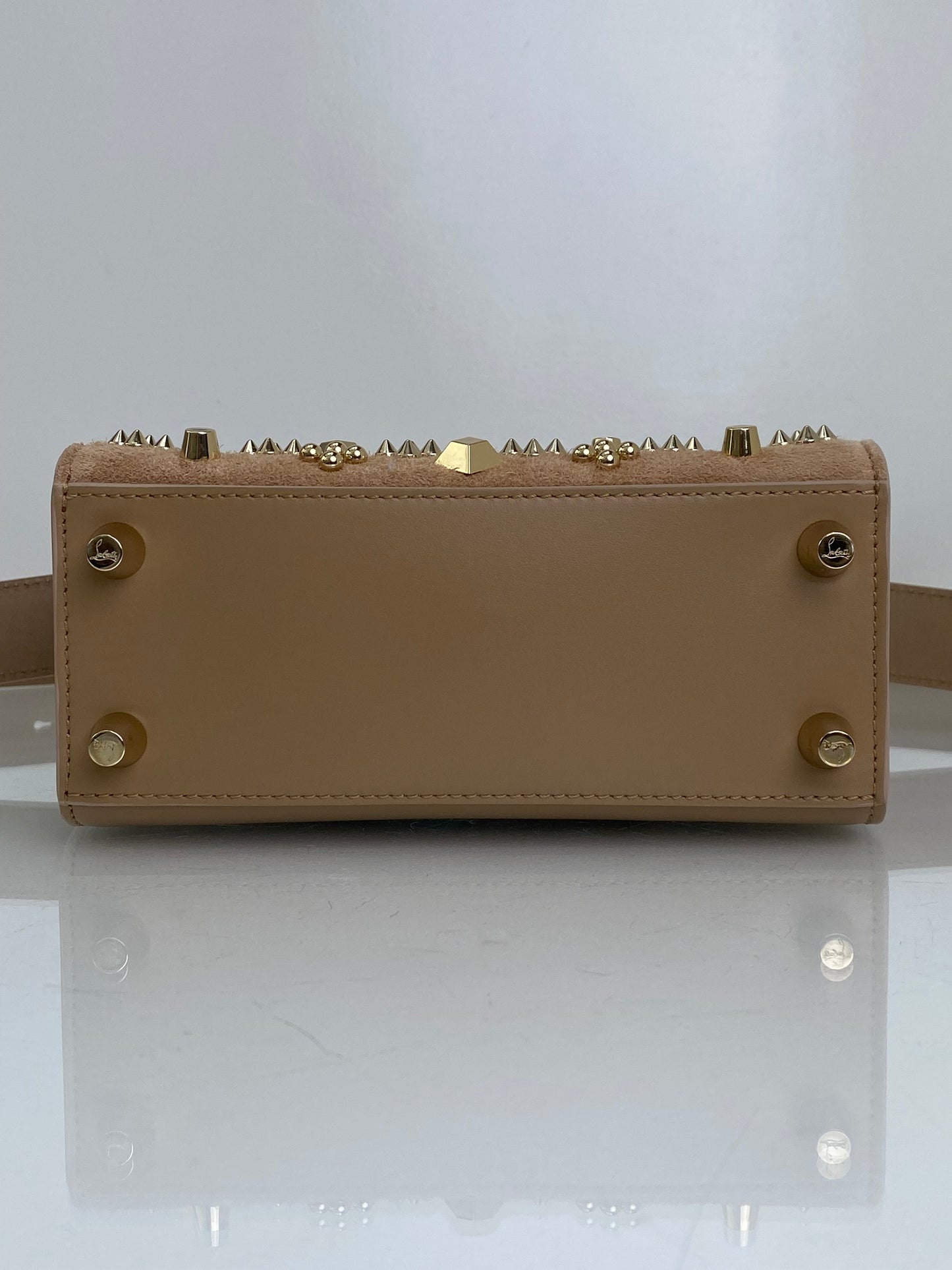 Christian Louboutin Paloma Mini Studded Suede Tote Bag GHW