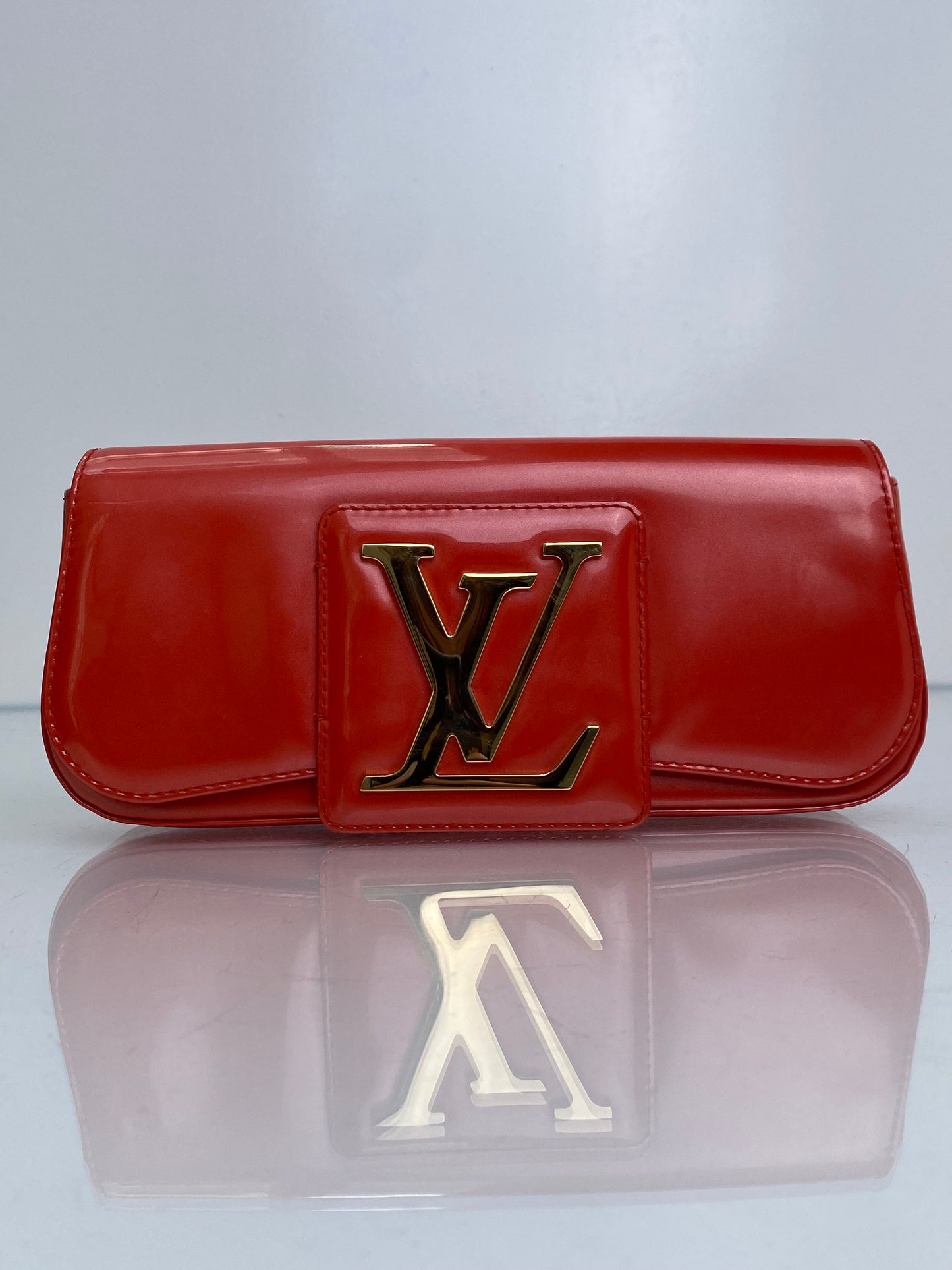 Louis Vuitton Orange Sobe Vernis Clutch GHW