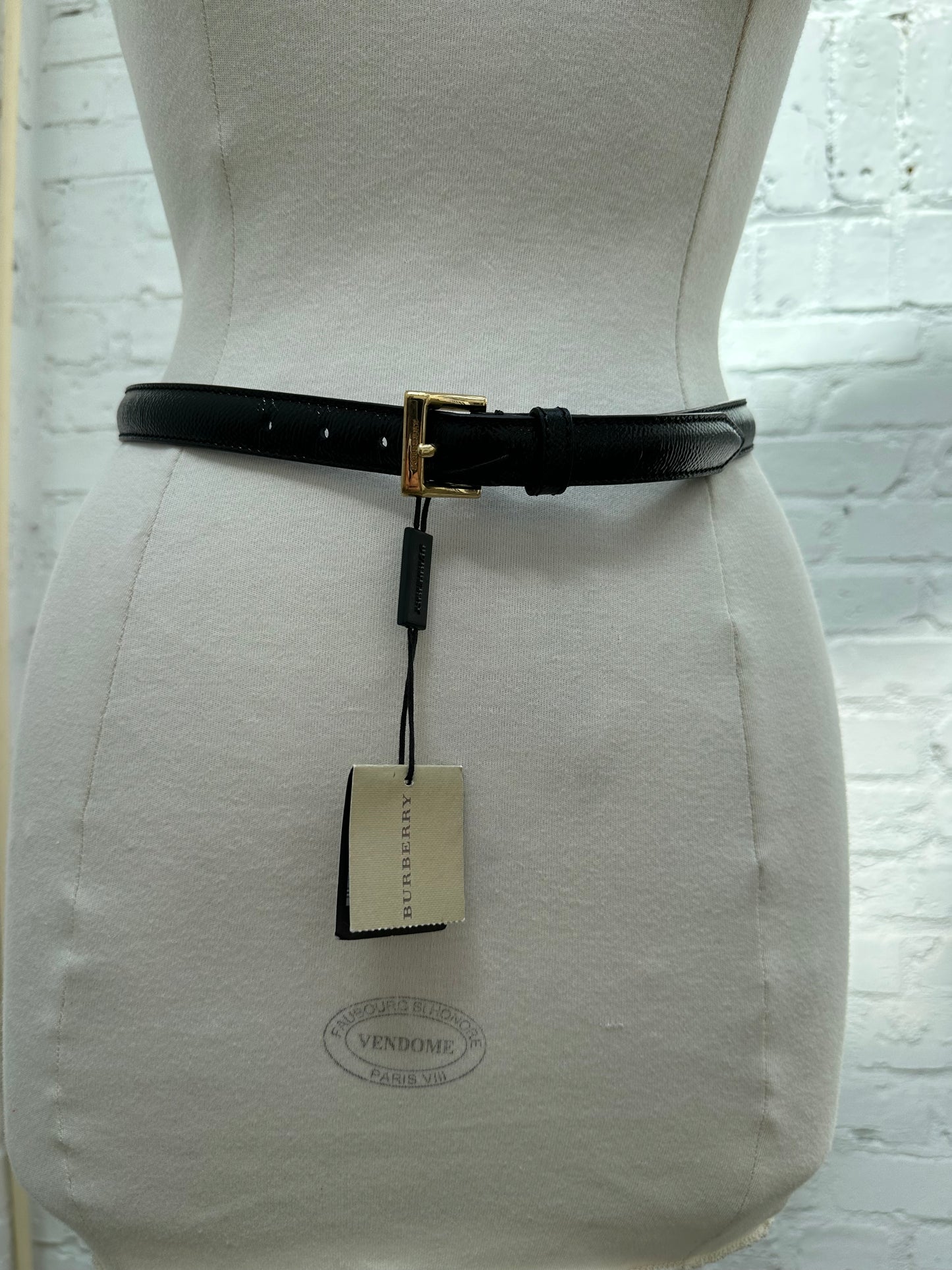 Burberry Patent Black Leather Belt 70