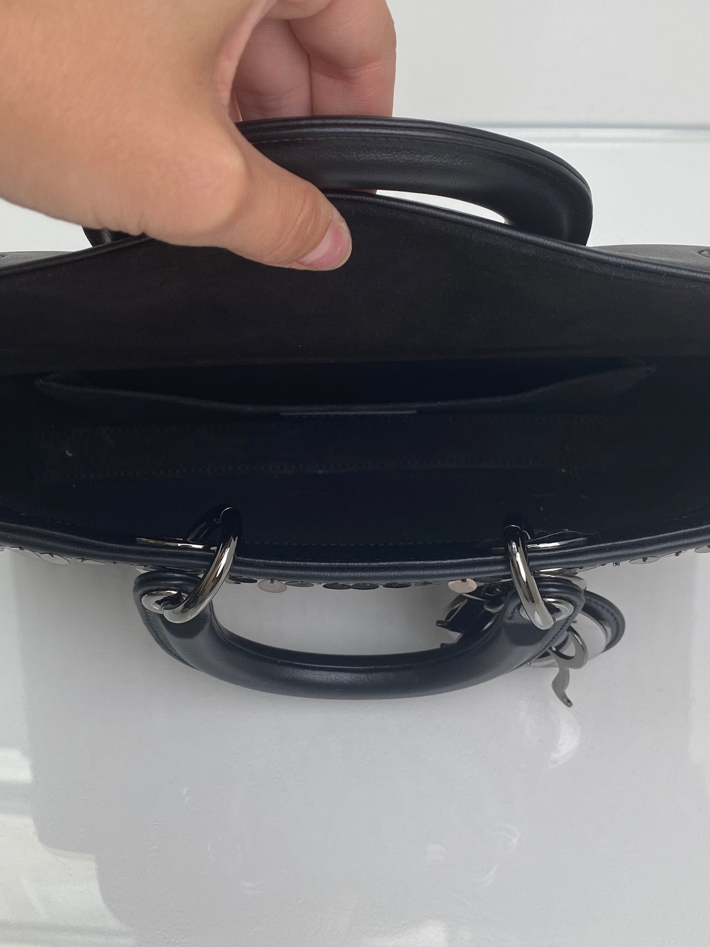 Dior Black Sequin Lady D-Joy Medium Bag RHW