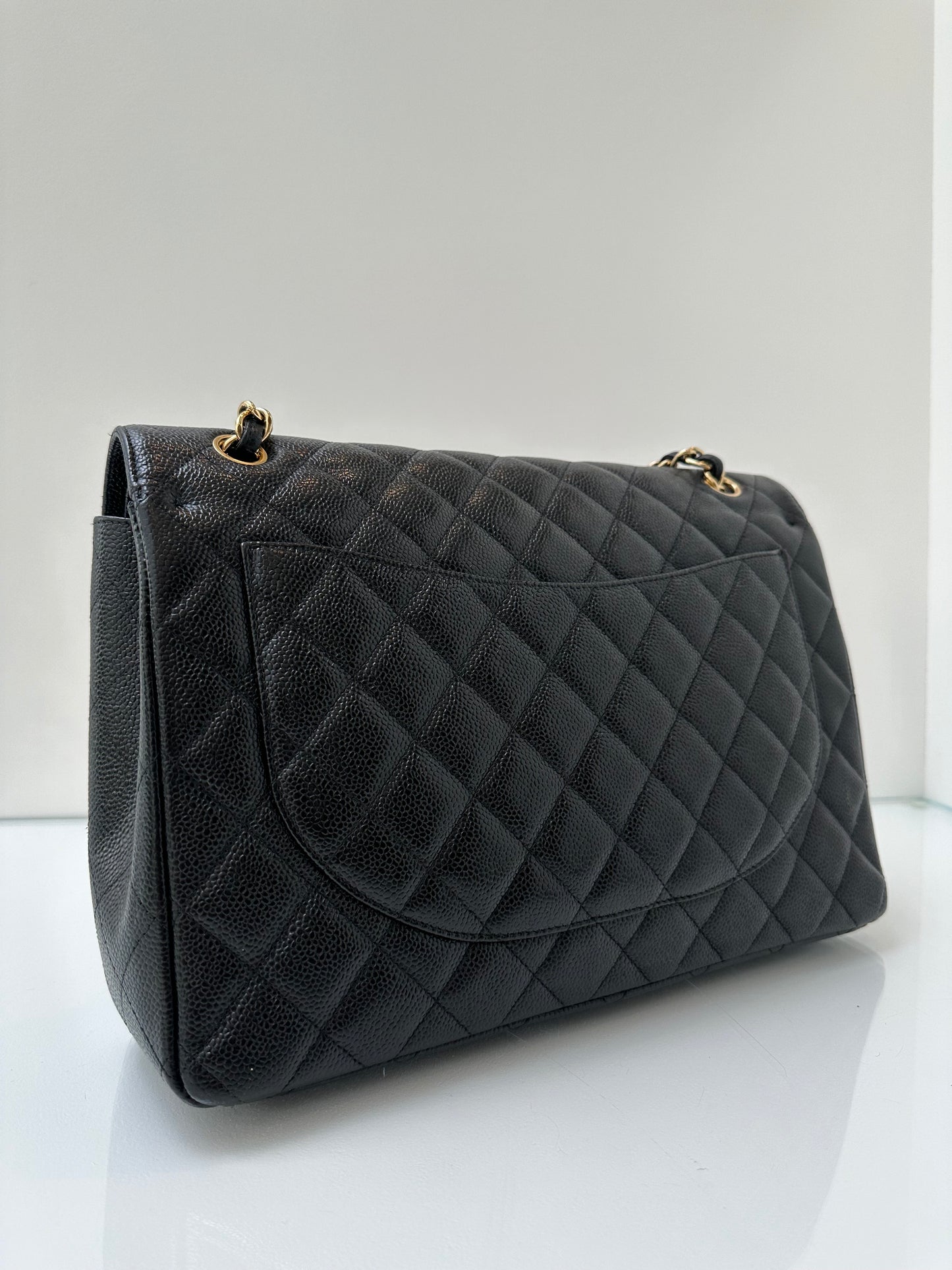 Chanel Black Caviar Maxi Double Flap GHW