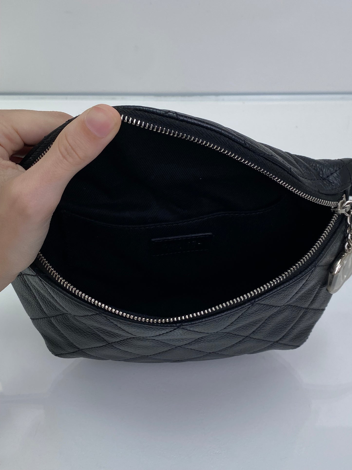Chanel Black Uniform Quilted Bum Bag SHW
