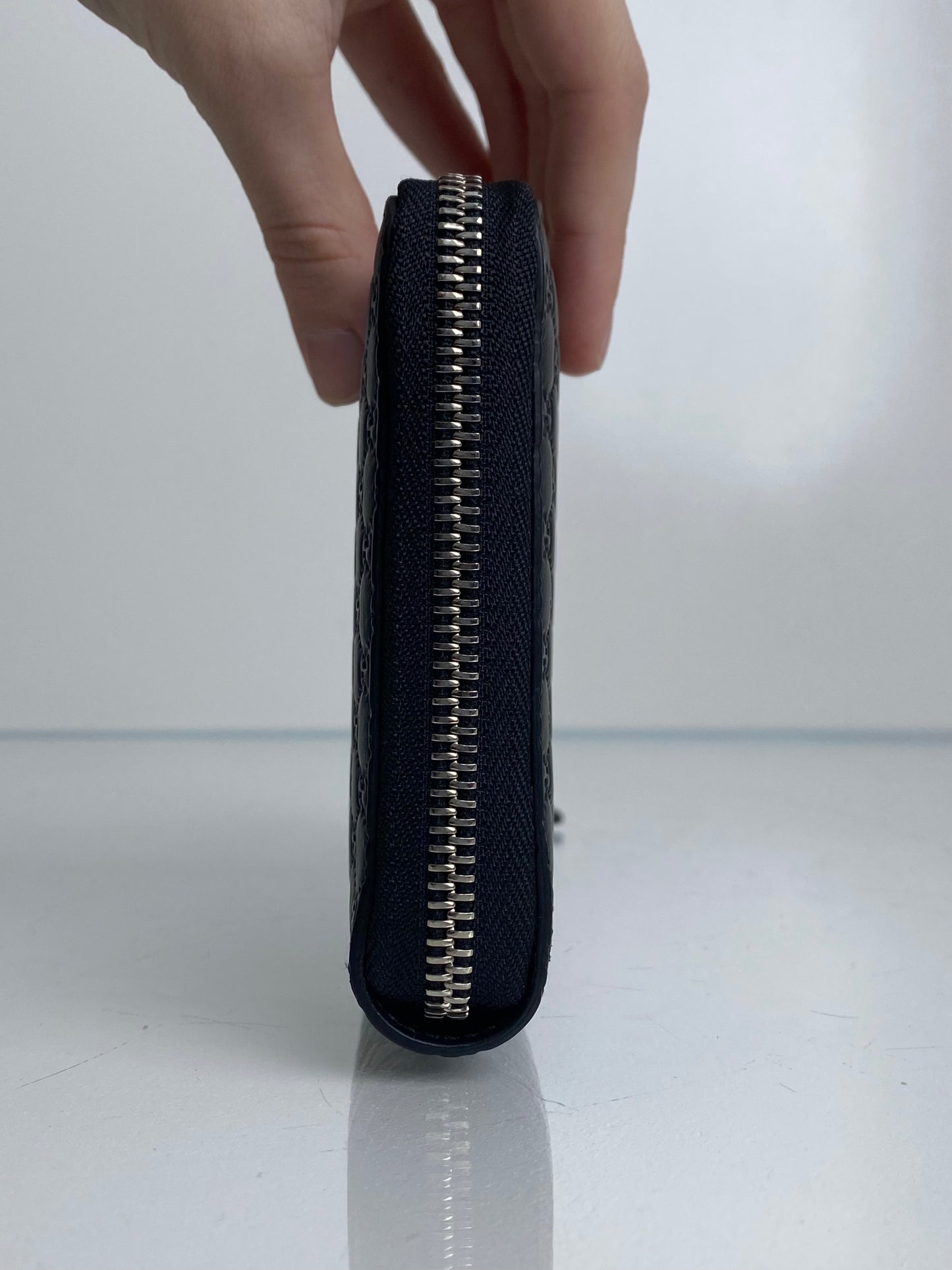 Gucci Black Microguccisma Zip Wallet SHW