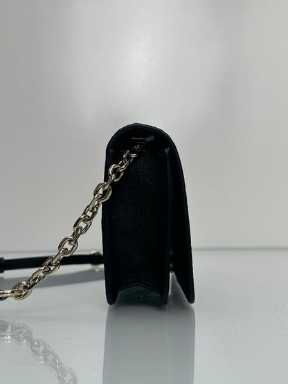 Gucci Black GG Emblem Wallet On Chain Crossbody Bag GHW