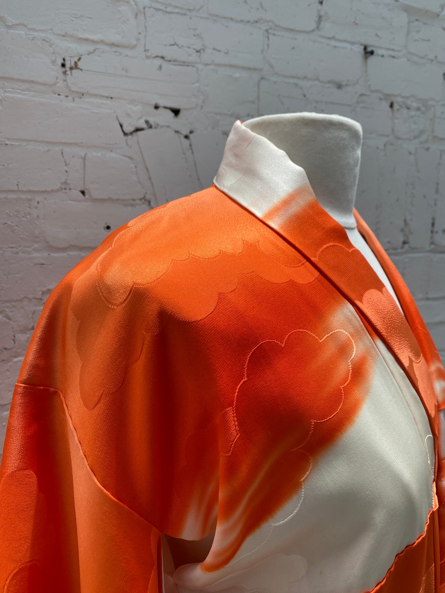 Orange Butterfly Silk Kimono OS