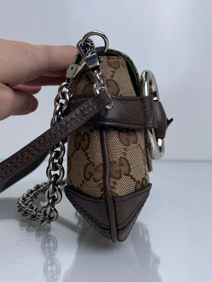 Gucci Supreme & Web Stripe Horsebit GG Small Shoulder Bag SHW