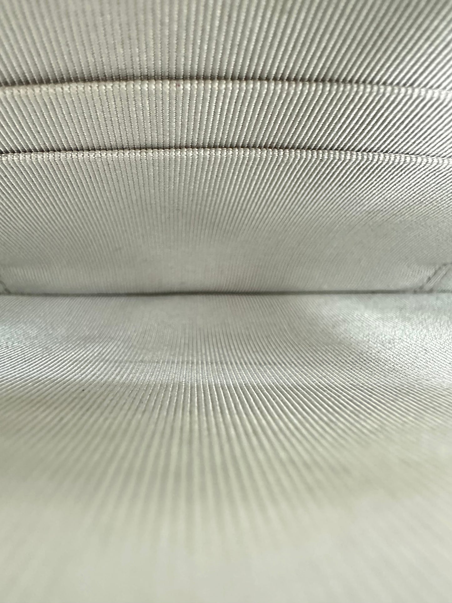 Chanel Double Zip Silver Metallic Caviar Clutch SHW #23