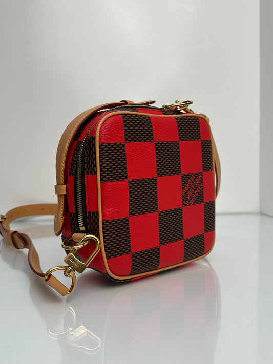 Louis Vuitton Red Chess Messenger Bag