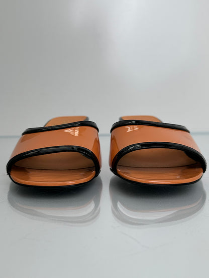 Chanel Orange & Pink Patent Kitten Heels, 39
