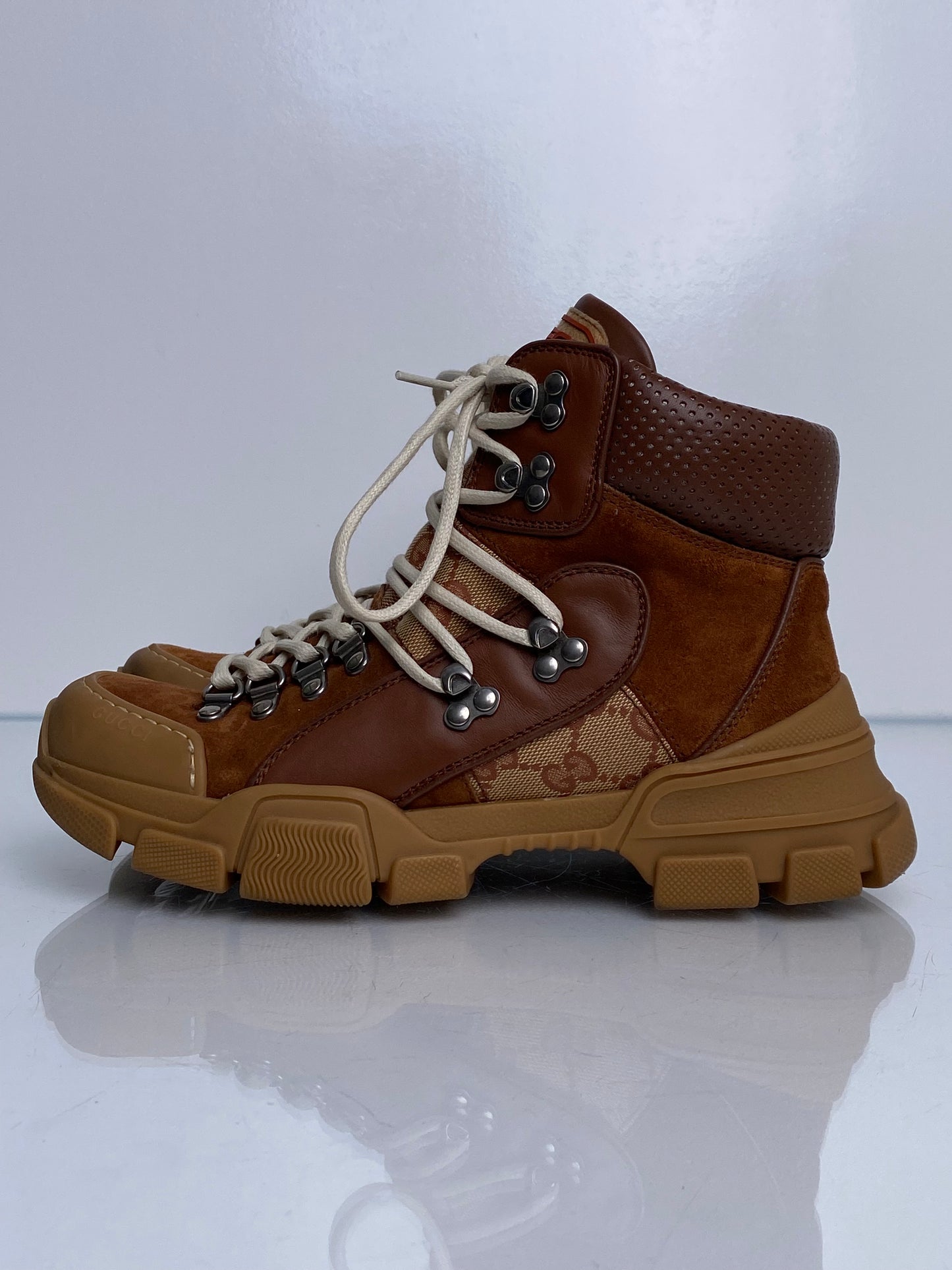 Gucci Brown/Tan GG Hiking Boots, 38