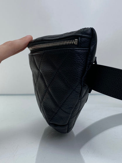 Chanel Black Uniform Quilted Bum Bag SHW